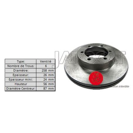 DISQUE AV PREGIO 258mm DISQUE AV PREGIO 258mm