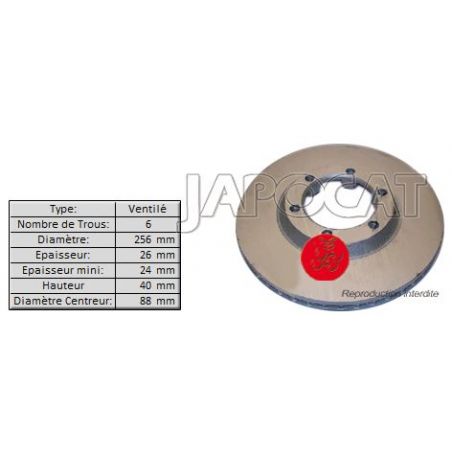 DISQUE AV DMAX 256mm