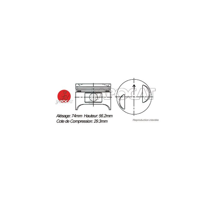 KIT PISTONS G13B TEIKIN H:56.2mm