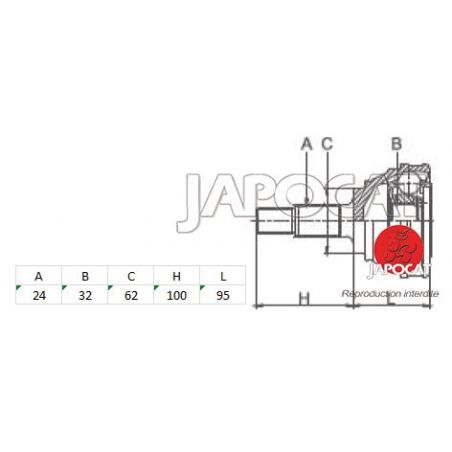 JOINT HOMOCINETIQUE LR 24/32 DENTS JOINT HOMOCINETIQUE LR 24/32 DENTS