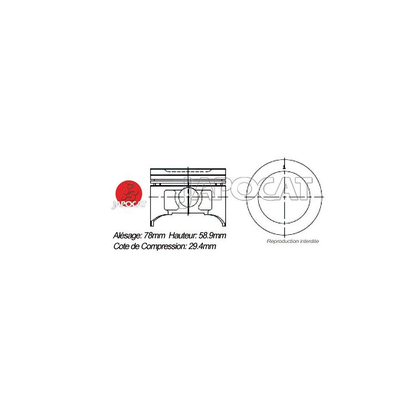 KIT PISTONS H20A TEIKIN H:58.9mm