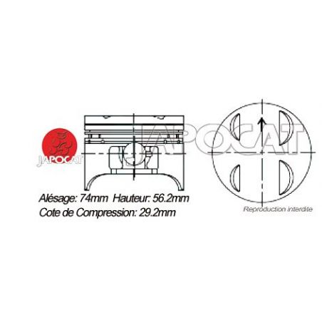 KIT PISTONS G13B-II TEIKIN H:56.2mm