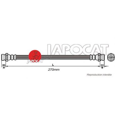 FLEXIBLE DE FREIN AV K9 270mm