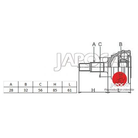 JOINT HOMOCINETIQUE 28/32 DENTS