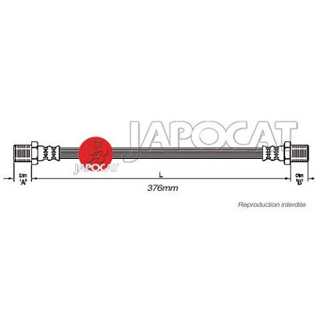 FLEXIBLE DE FREIN AR SJ4 376mm FLEXIBLE DE FREIN AR SJ4 376mm