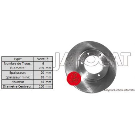 DISQUE de FREIN Avant (L'unité)