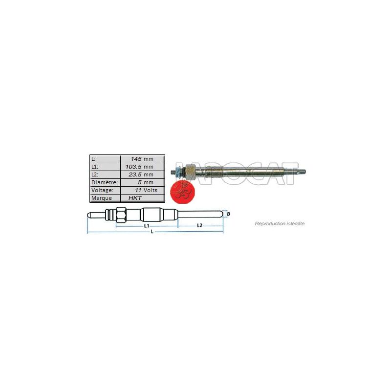 BOUGIE de PRECHAUFFAGE (HKT)