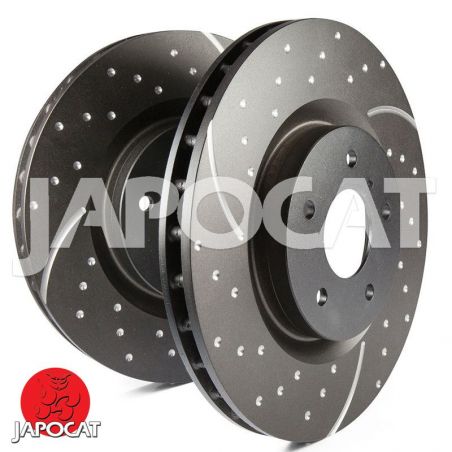 BRAKE DISC (Rear, Pair, Dimpled & Slotted) (EBC)