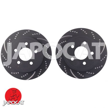 BRAKE DISC (Rear, Pair, Dimpled & Slotted) (EBC)