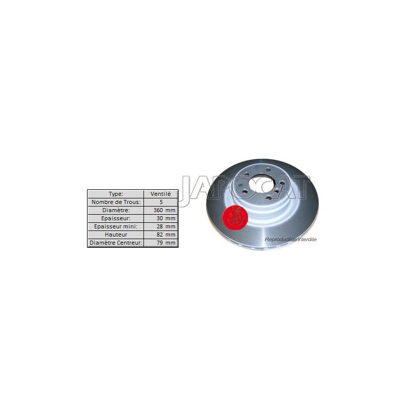 DISQUE AV  x1  L322 360mm